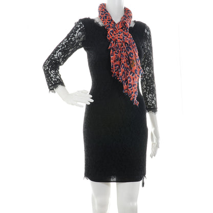 Louis Vuitton Cashmere Silk Leopard Stole Rouge 2 of 4