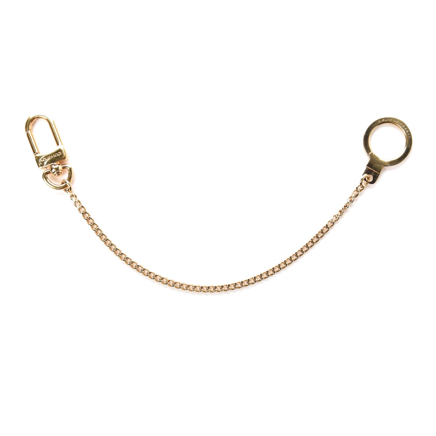 Louis Vuitton Metal Pochette Extender Key Ring Chain Gold 1 of 3