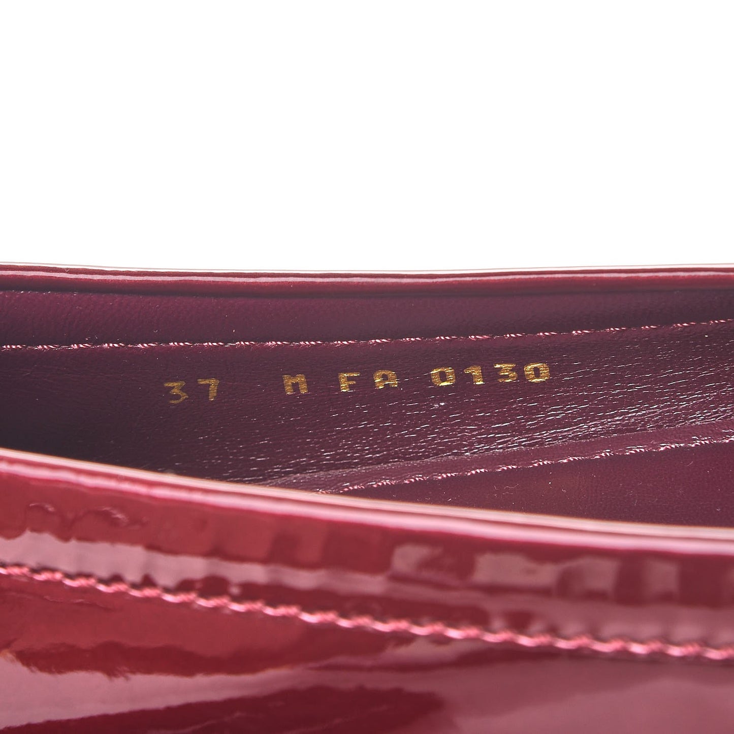 Patent Calfskin Oxford Loafers 37 Rouge Fauviste