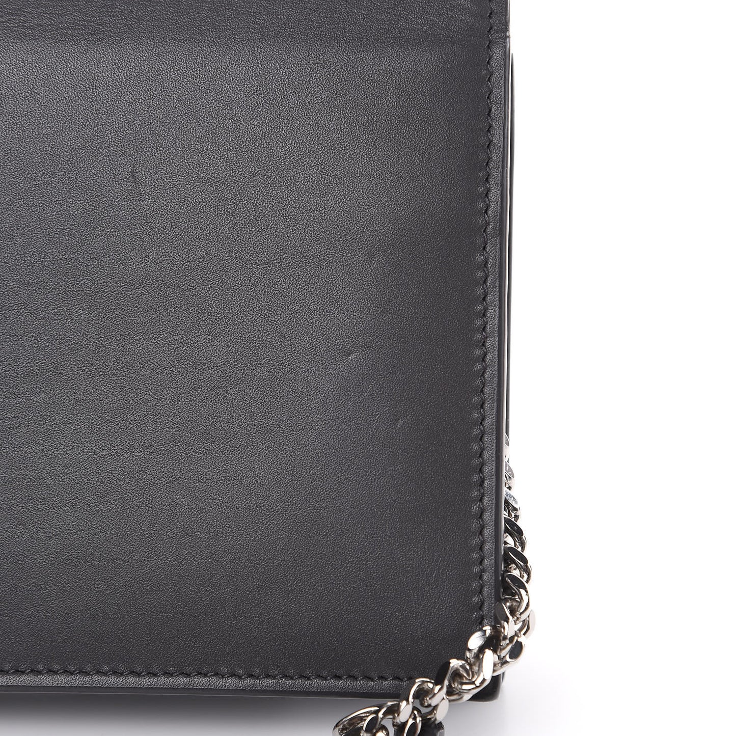 Smooth Calfskin Classic Monogram Kate Tassel Chain Wallet Asphalt