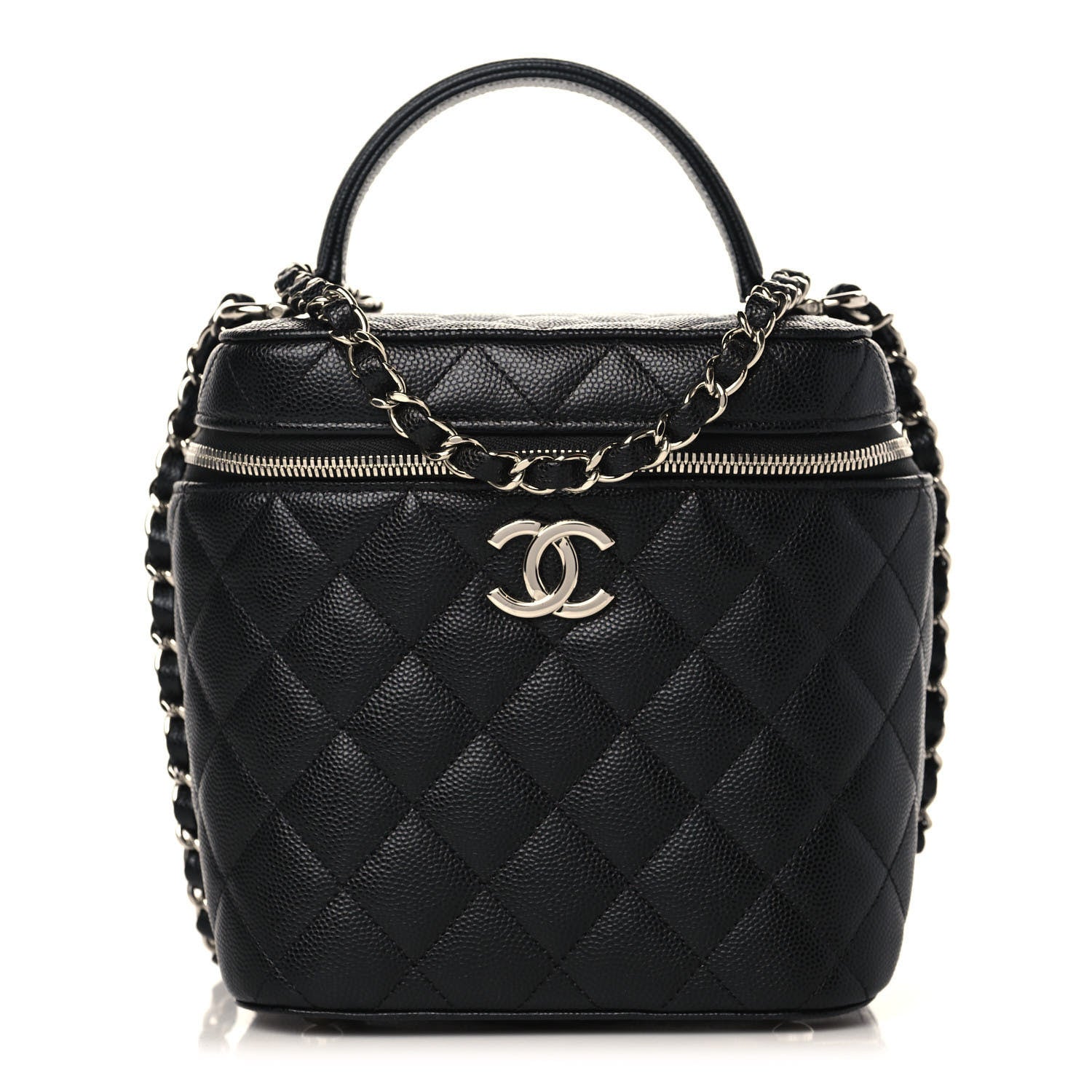 Chanel Caviar Quilted Small Top Handle Vanity Case With Chain Black 1 of 9