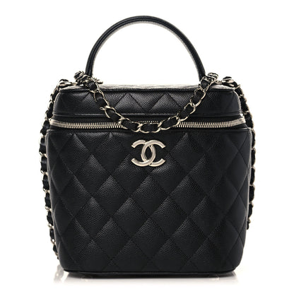 Chanel Caviar Quilted Small Top Handle Vanity Case With Chain Black 1 of 9