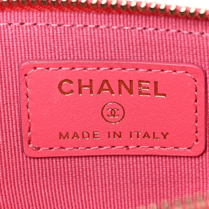 Chanel Caviar Quilted Zip Card Holder Wallet Pink 6 of 8