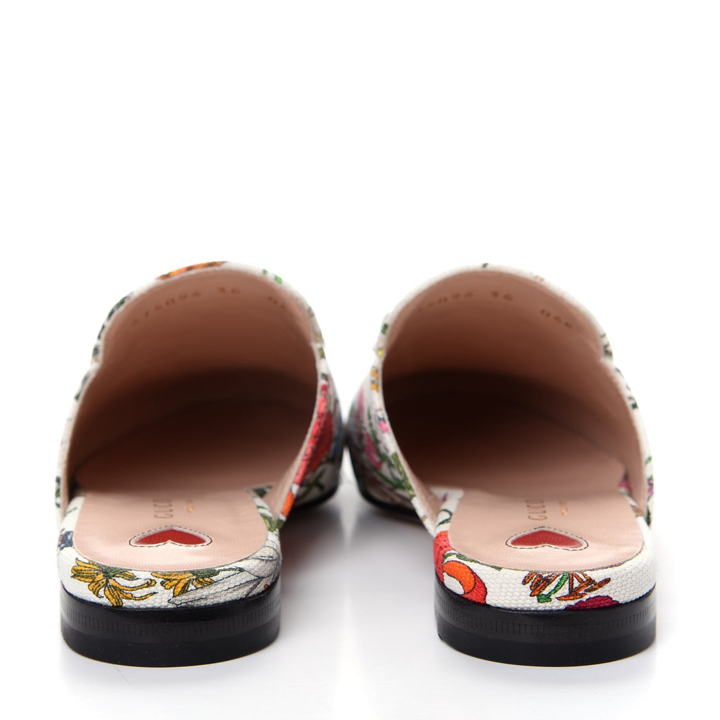 Canvas Flora Womens Princetown Slippers 36 White Multicolor