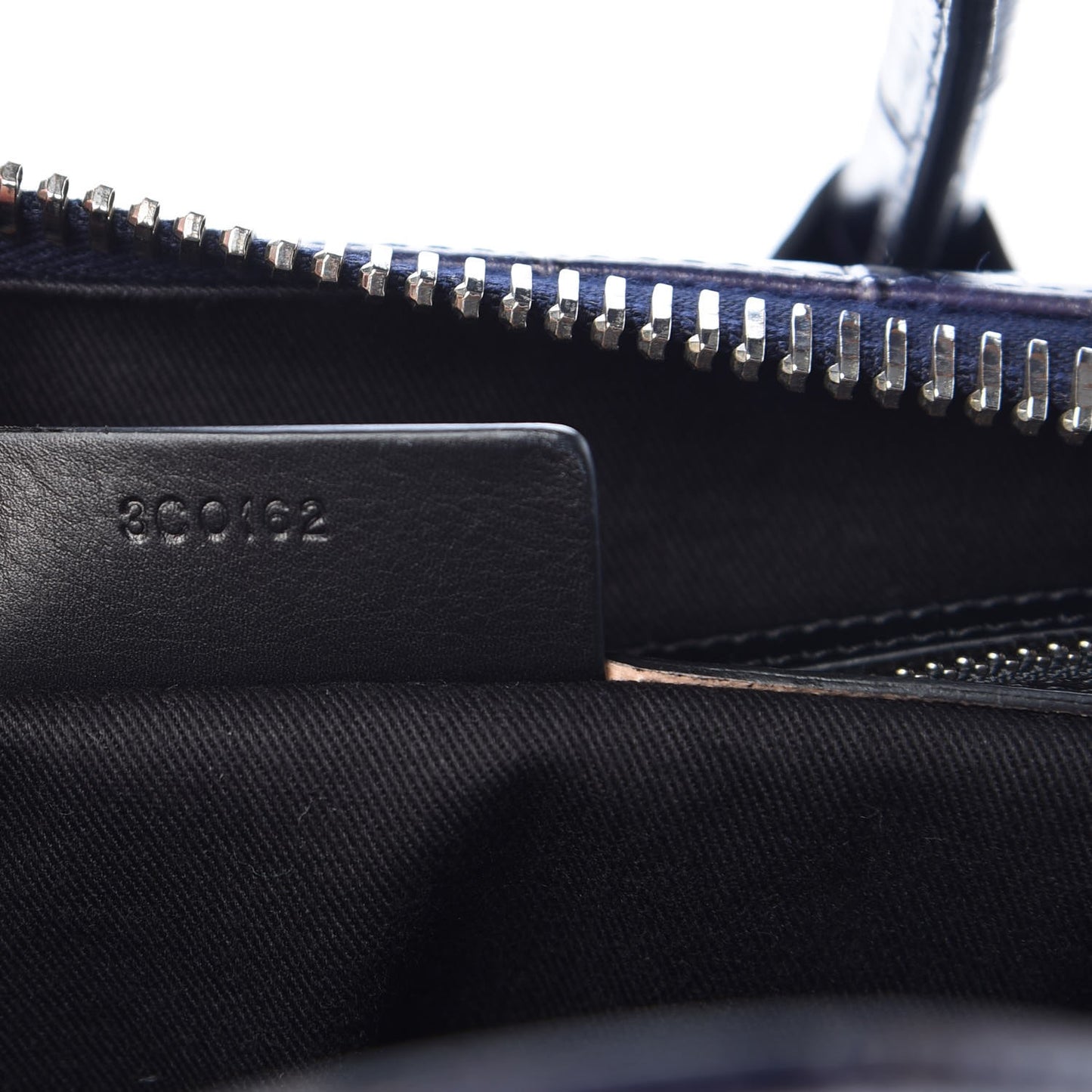 Calfskin Crocodile Embossed Medium Antigona Dark Blue