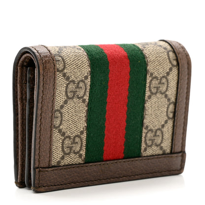 Gucci GG Supreme Monogram Web Ophidia Card Case Beige New Acero 3 of 8