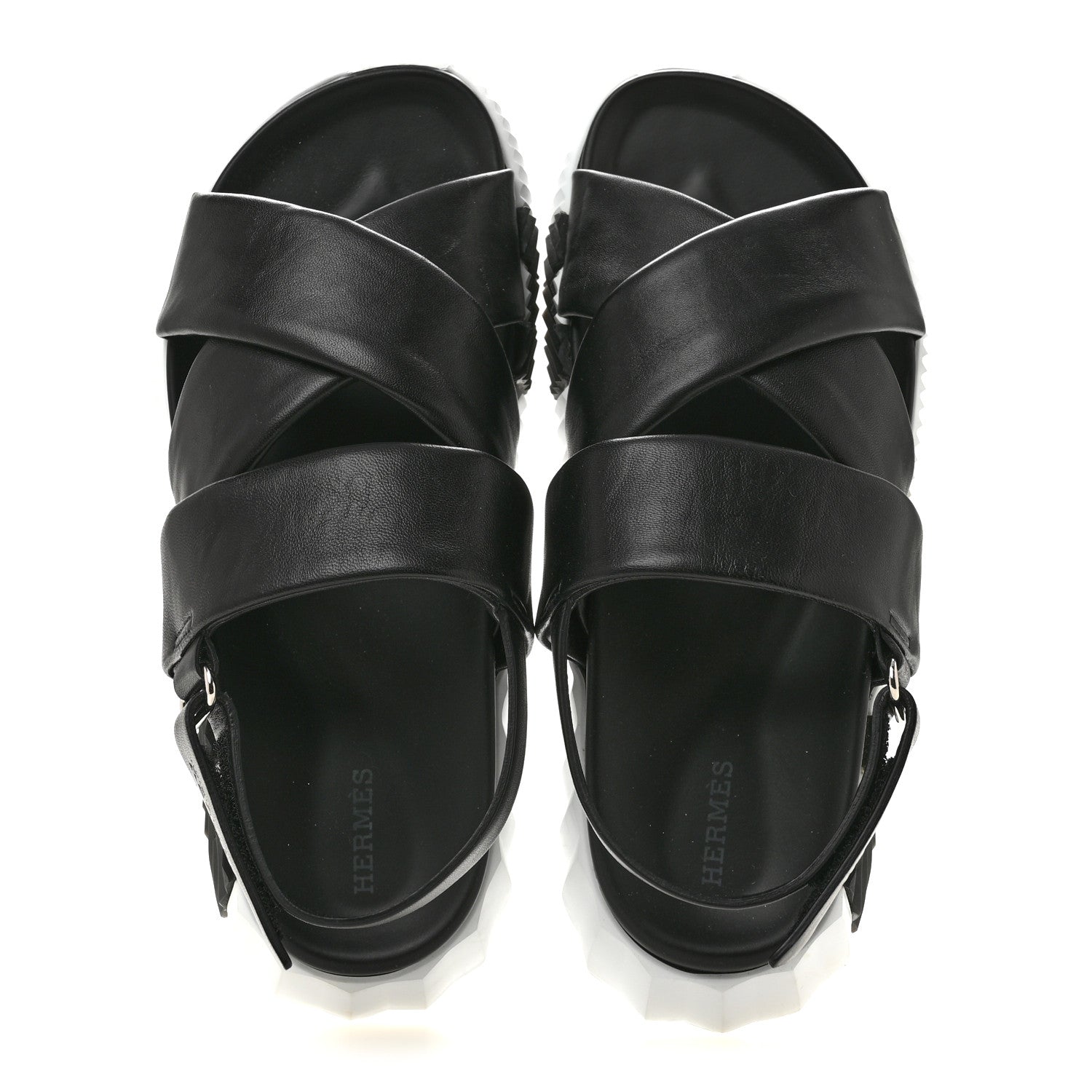 Hermes Calfskin Womens Electric Sandals 40 Black 2 of 10