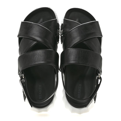 Hermes Calfskin Womens Electric Sandals 40 Black 2 of 10