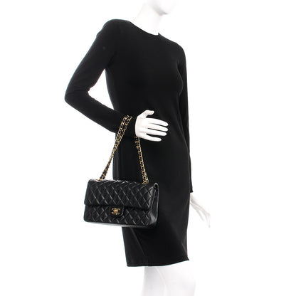 Chanel Lambskin Quilted Medium Double Flap Black 3 of 10