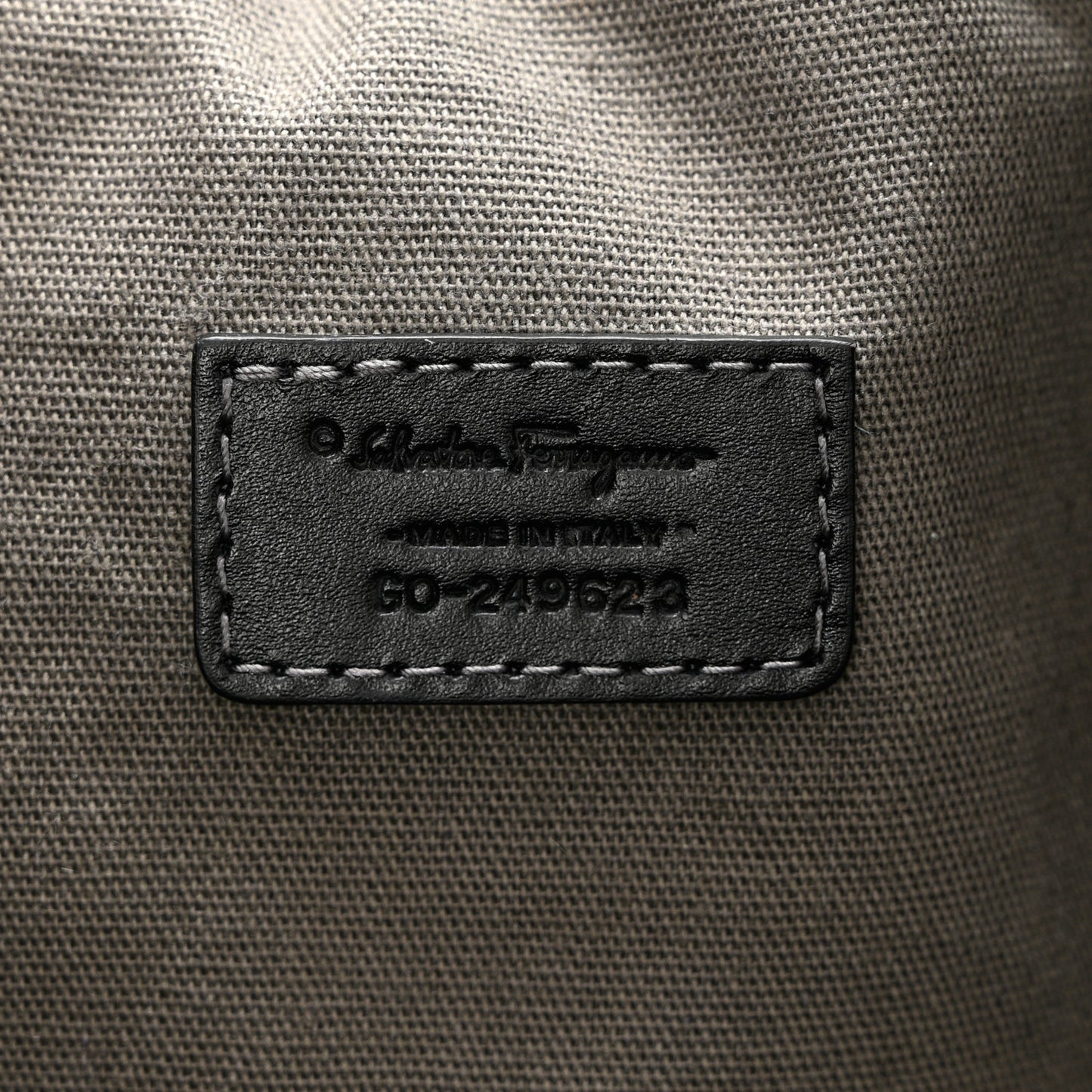 Calfskin Gancini Embossed Travel Duffle Bag Black