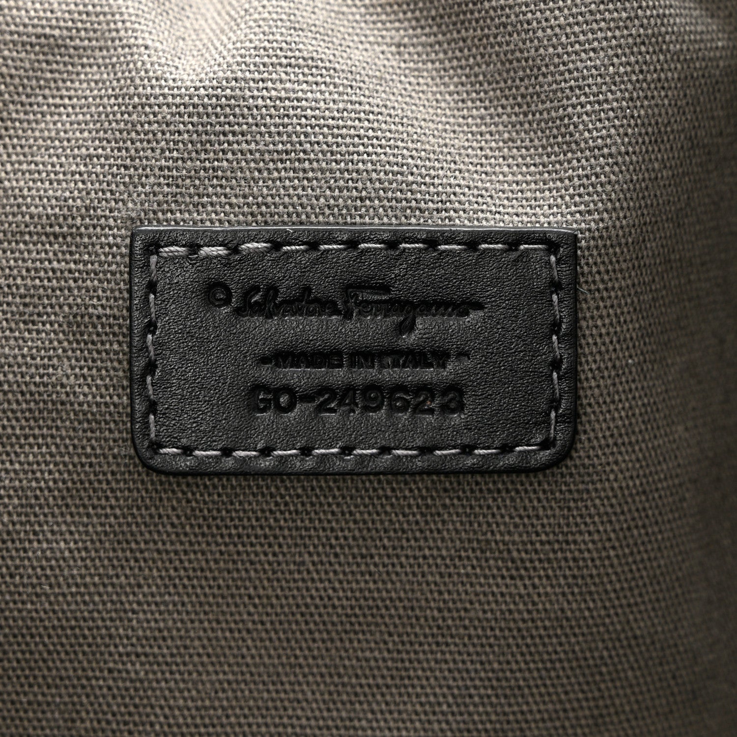 Salvatore Ferragamo Calfskin Gancini Embossed Travel Duffle Bag Black 5 of 8