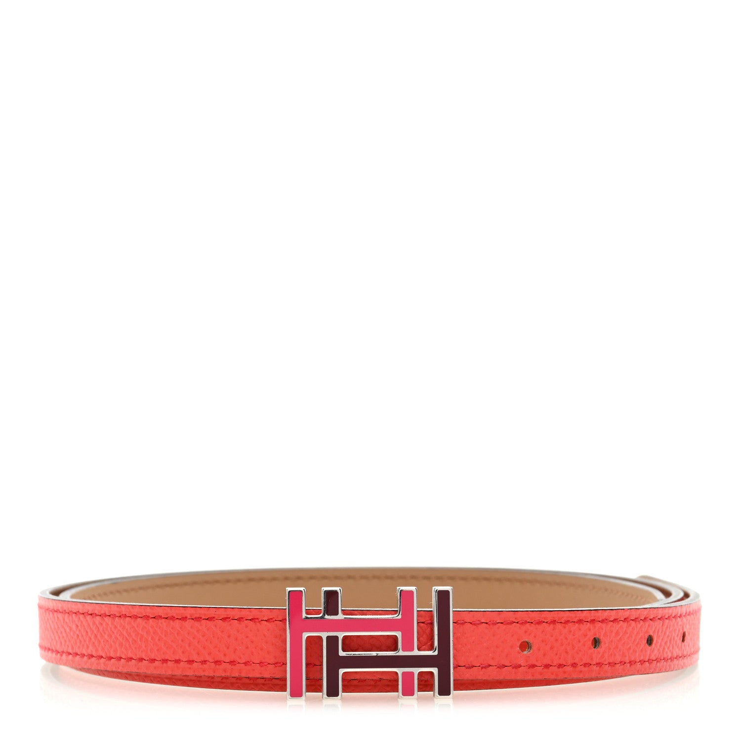 Hermes Swift Epsom Lacquered Metal 13mm Au Carre Double H Belt 70 28 Chai Rose Jaipur 1 of 4
