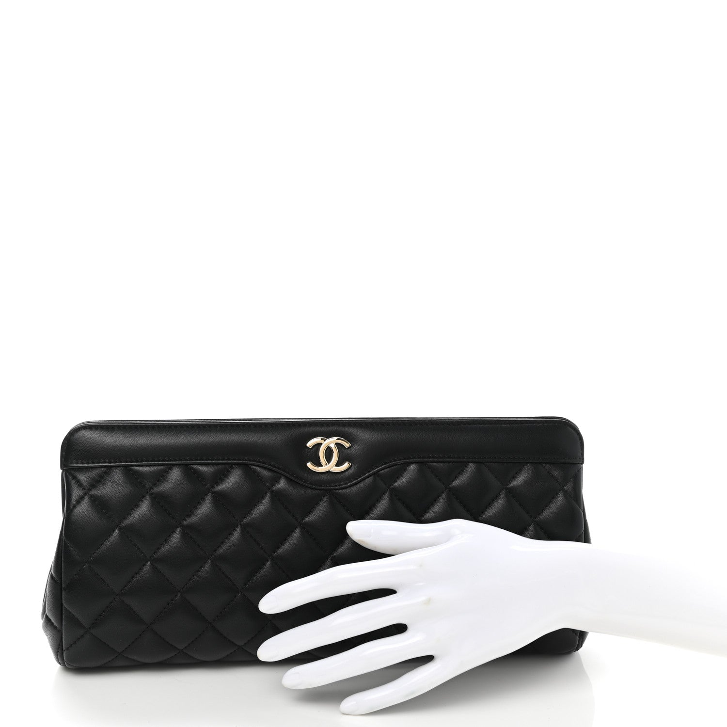 Chanel Calfskin Quilted Clutch Black 2 of 7