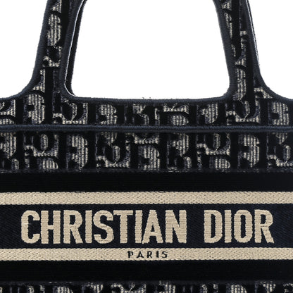 Christian Dior Velvet Oblique Mini Book Tote Blue 7 of 10