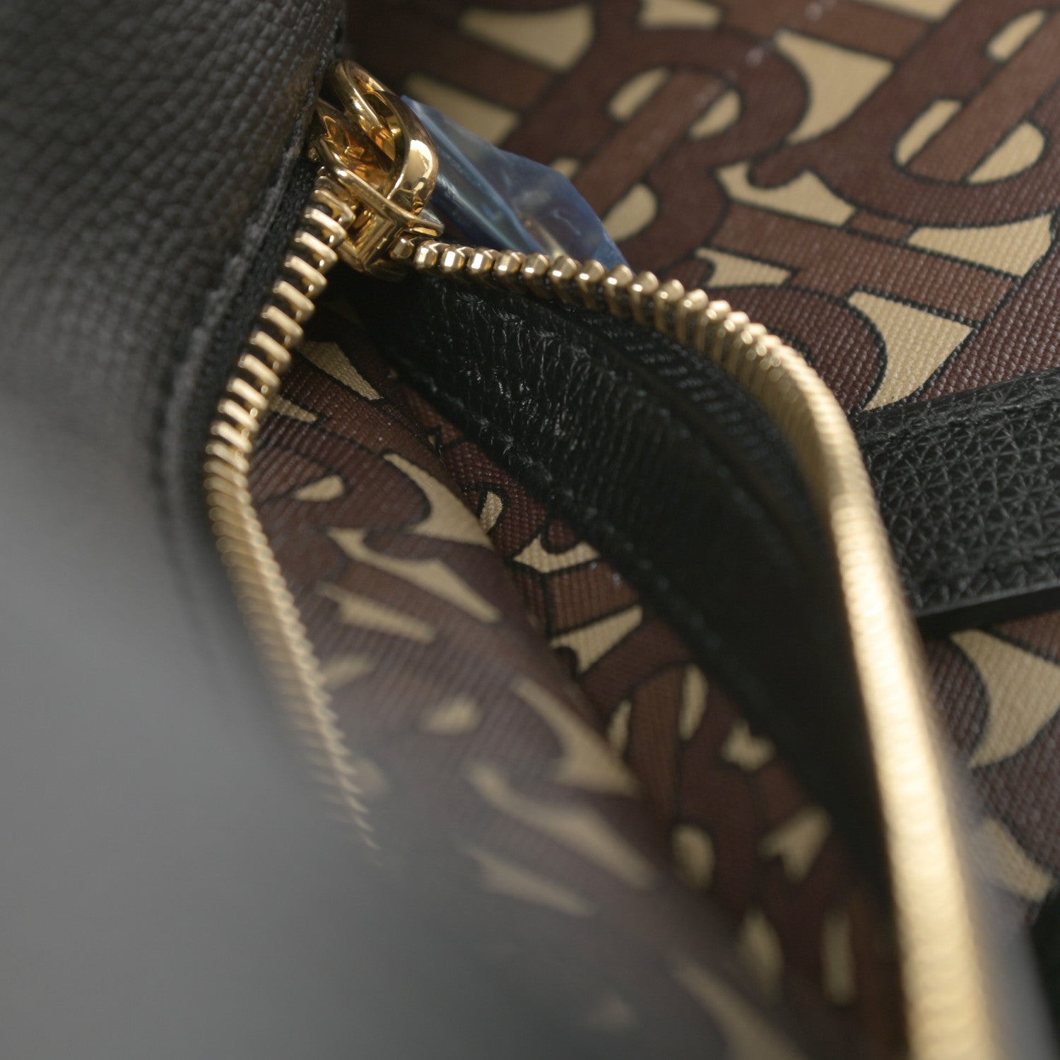 Burberry Calfskin TB Motif Embossed Medium Tote Black 9 of 11