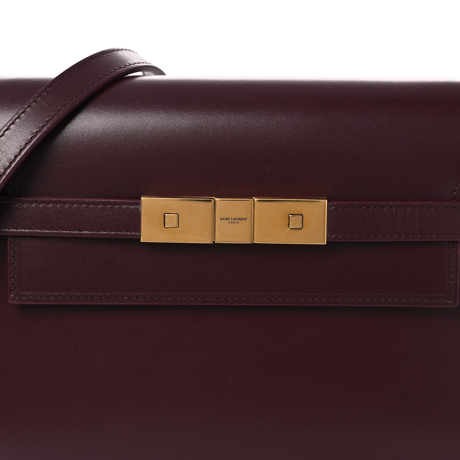 Saint Laurent Smooth Calfskin Small Manhattan Shoulder Bag Hot Wine 7 of 10