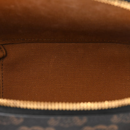 Celine Calfskin Triomphe Canvas Half Moon Case Tan 5 of 11