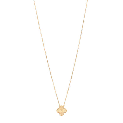 Van Cleef & Arpels 18K Yellow Gold Guilloché Vintage Alhambra Pendant Necklace 1 of 6
