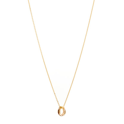 Cartier 18K Pink Yellow White Gold 15 Diamond Trinity Pendant Necklace 1 of 5