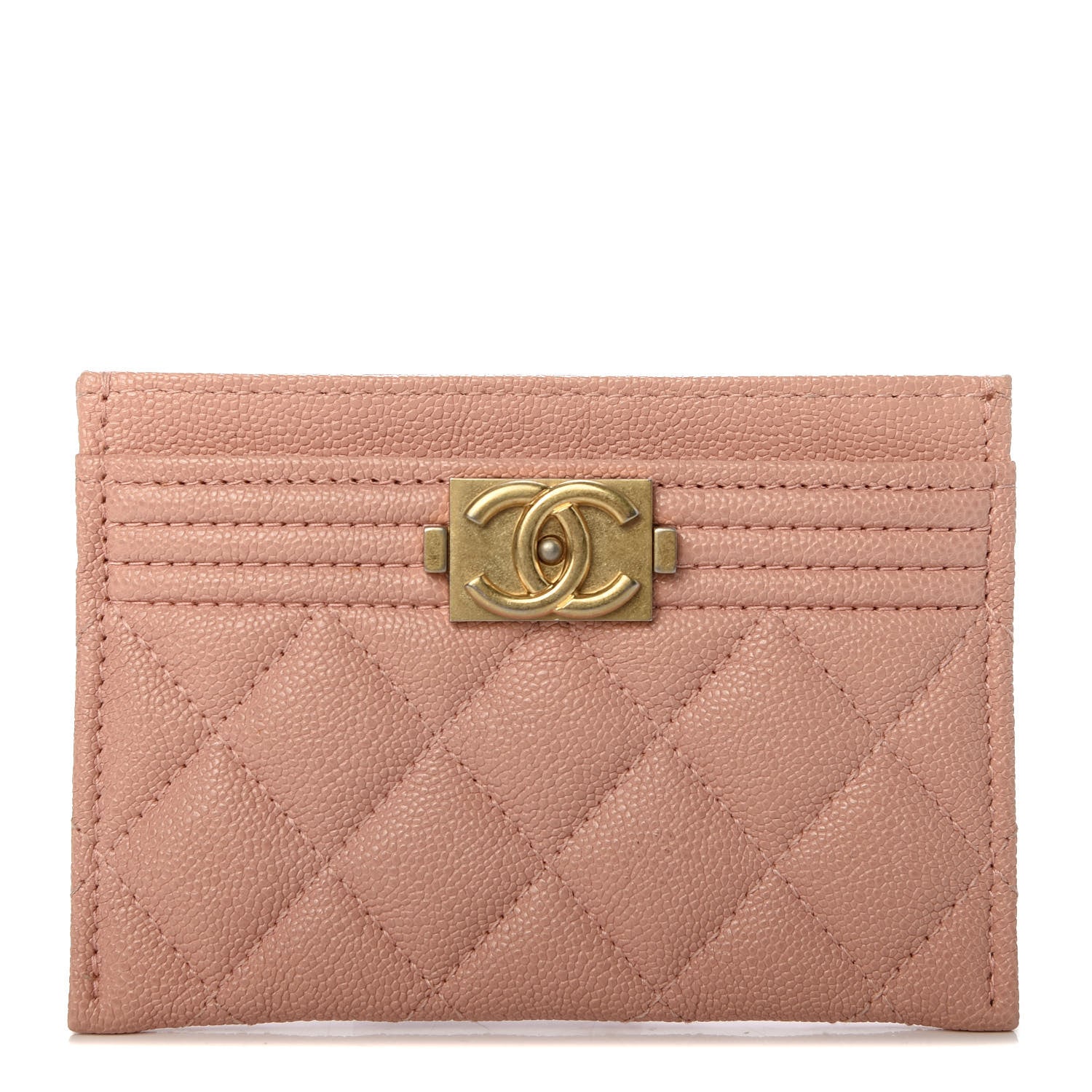 Chanel Iridescent Caviar Quilted Boy Card Holder Light Pink 1 of 8