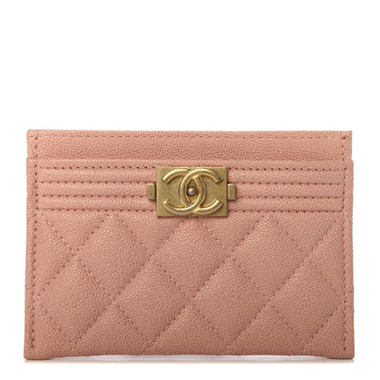 Chanel Iridescent Caviar Quilted Boy Card Holder Light Pink 1 of 8