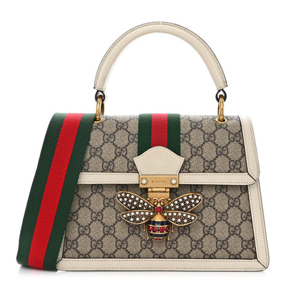 Gucci GG Supreme Monogram Small Queen Margaret Top Handle Bag White 1 of 10