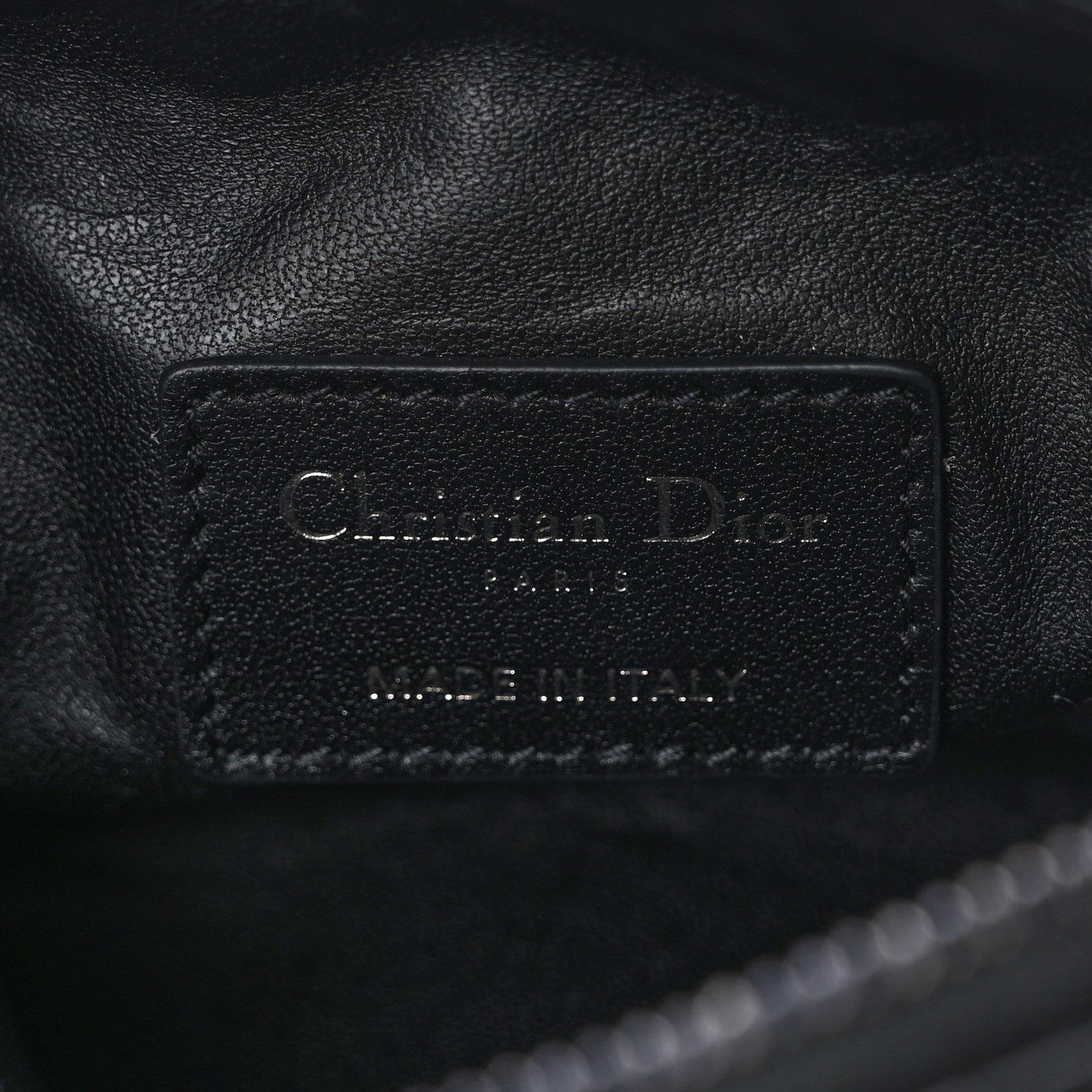 Christian Dior Calfskin Macrocannage Small Diortravel Nomad Pouch Black 6 of 7