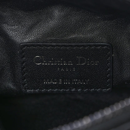 Christian Dior Calfskin Macrocannage Small Diortravel Nomad Pouch Black 6 of 7