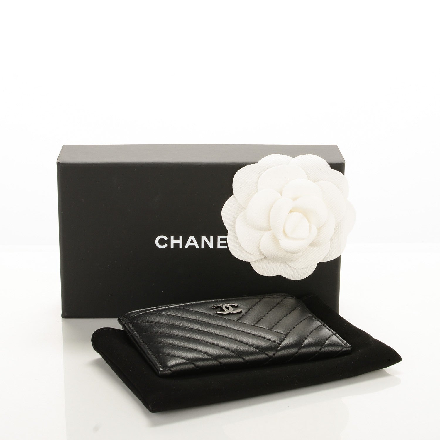 Chanel Lambskin Quilted CC Crossing Card Holder Black 4 of 8