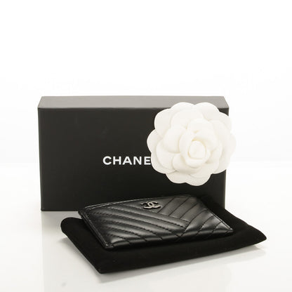 Chanel Lambskin Quilted CC Crossing Card Holder Black 4 of 8