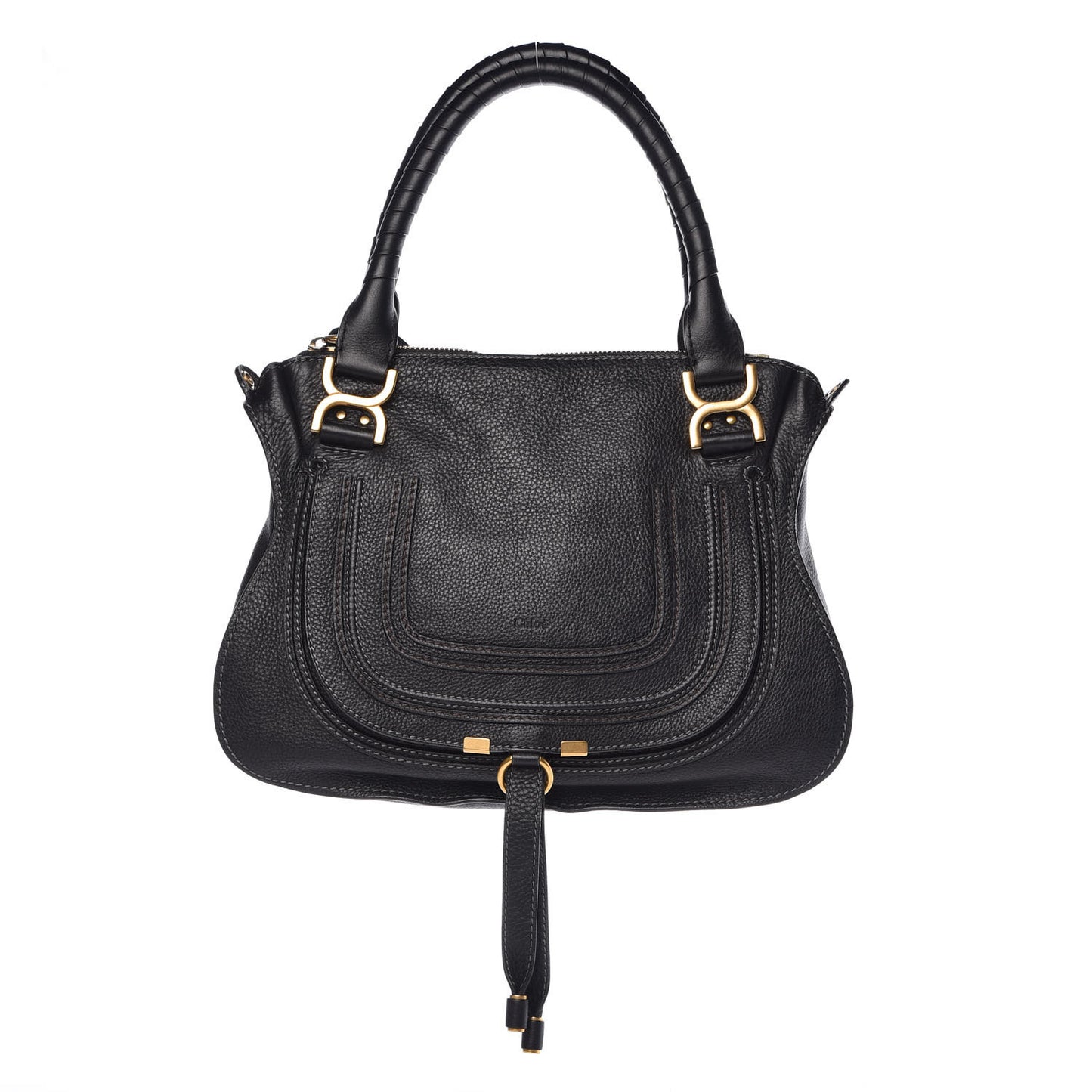 Calfskin Medium Marcie Satchel Black