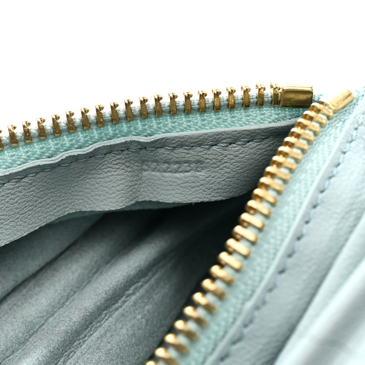 Lambskin Pleated Bracelet Pouch Chain Shoulder Bag Aquamarine