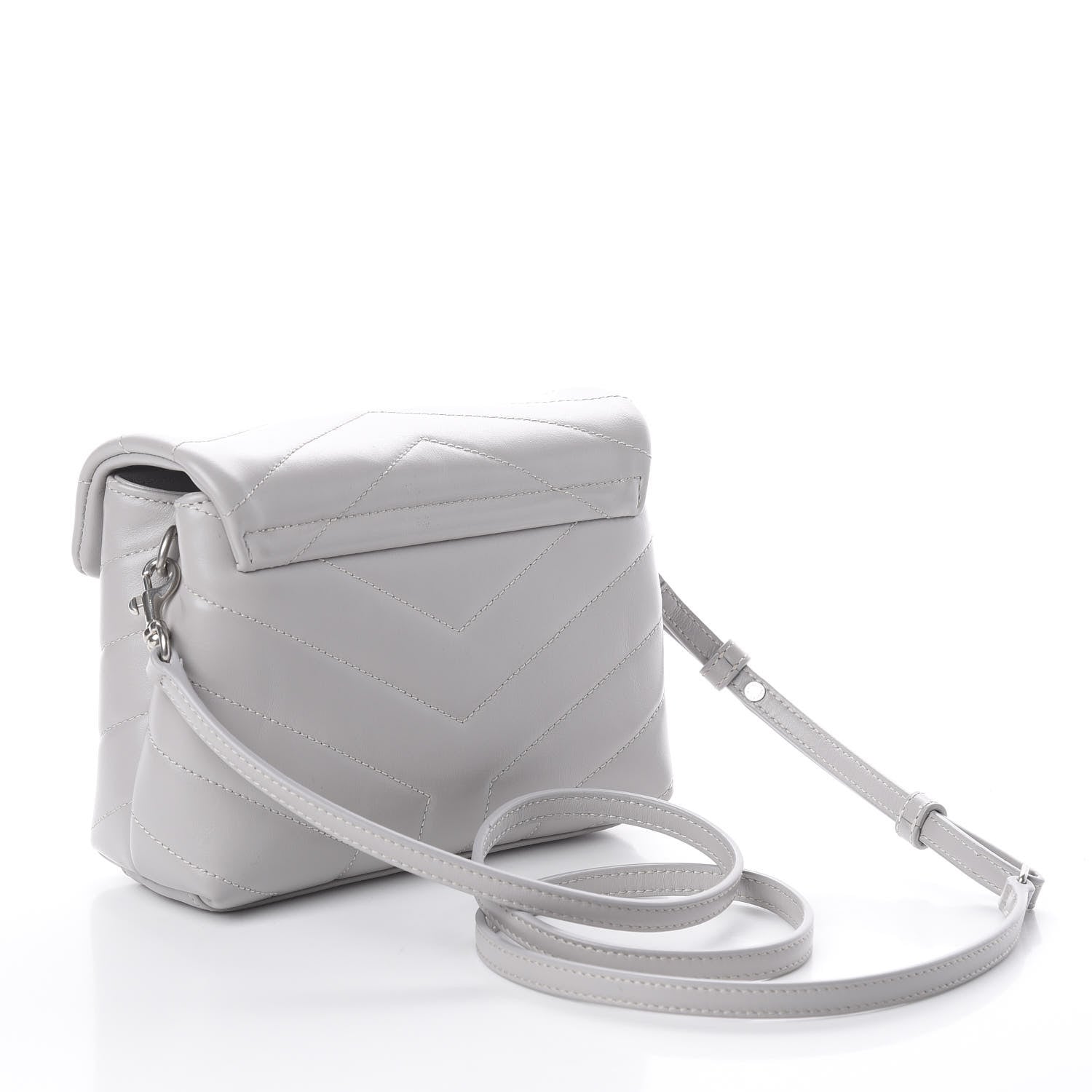 Saint Laurent Calfskin Y Quilted Monogram Toy Loulou Satchel Granite 2 of 8