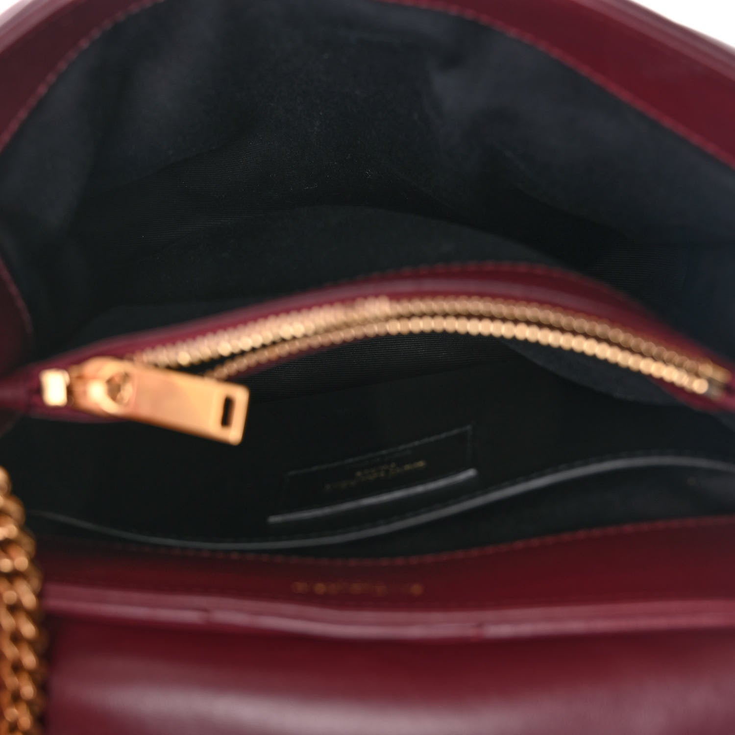 Saint Laurent Calfskin Y Quilted Monogram Small Loulou Chain Satchel Dark Legion Red 5 of 11
