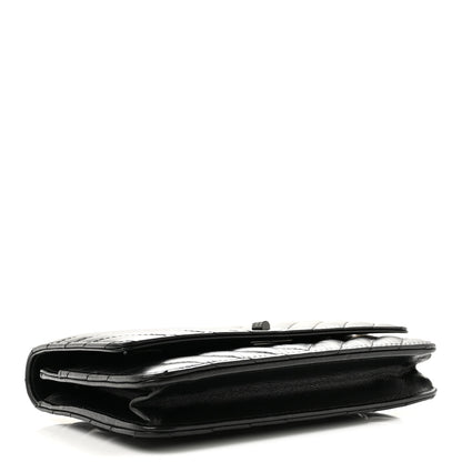 Chanel Aged Calfskin Chevron Quilted Reissue Wallet On Chain WOC So Black 4 of 14