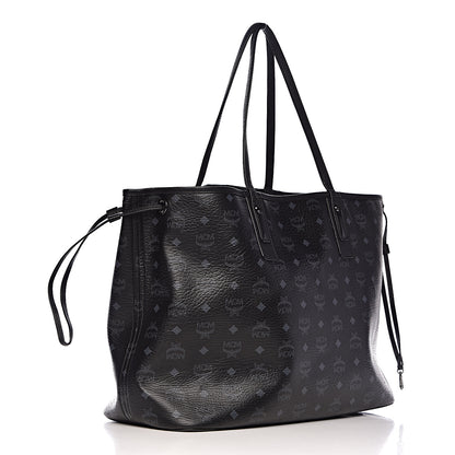 MCM Visetos Large Liz Reversible Shopper Tote Black 5 of 19