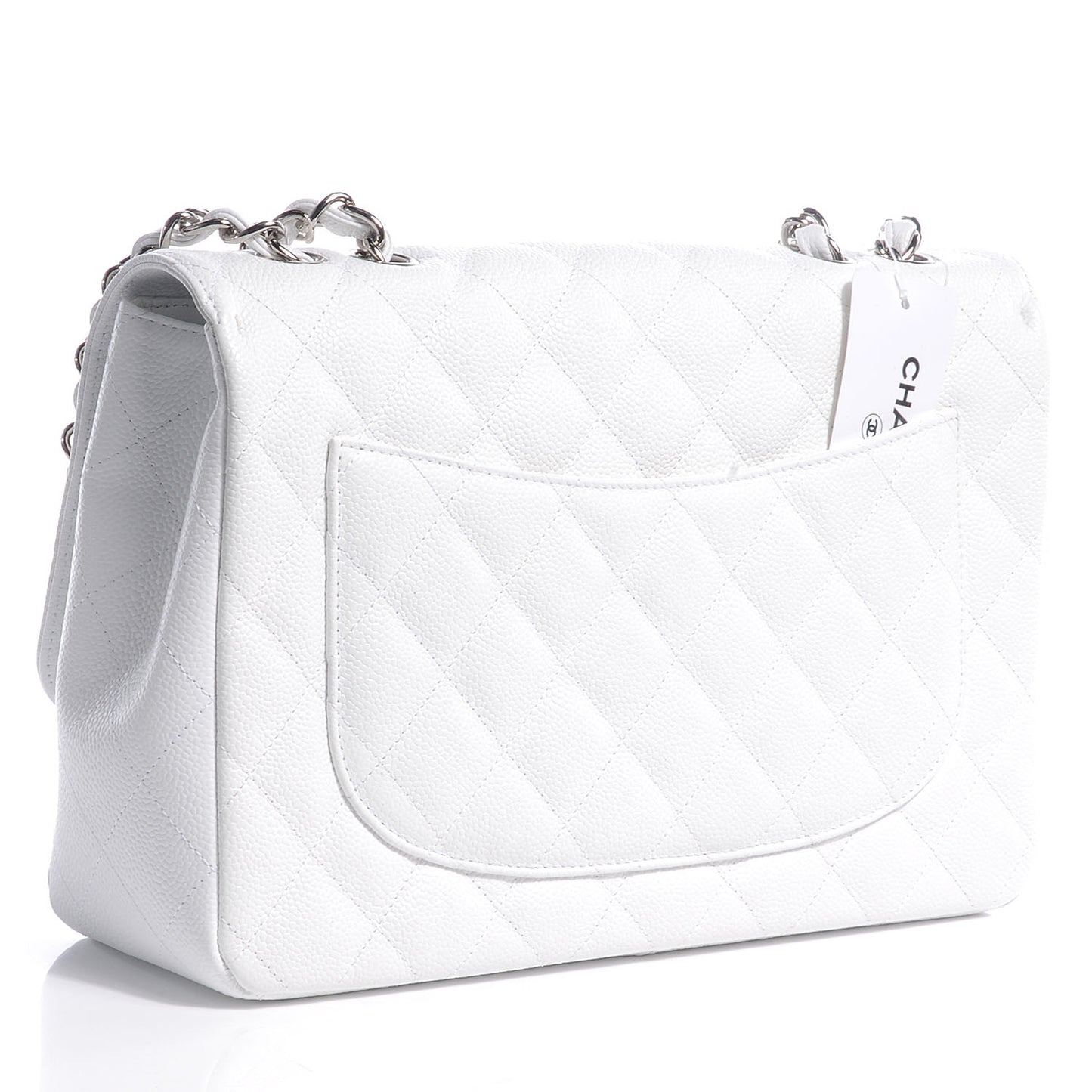 Caviar Jumbo Single Flap White