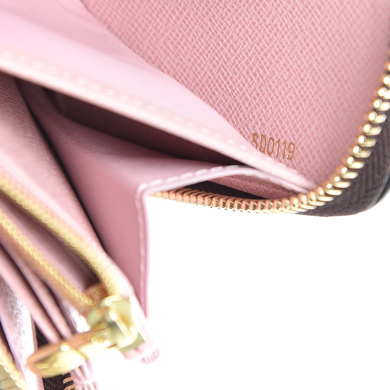 Louis Vuitton Damier Ebene Zippy Wallet Rose Ballerine 7 of 9
