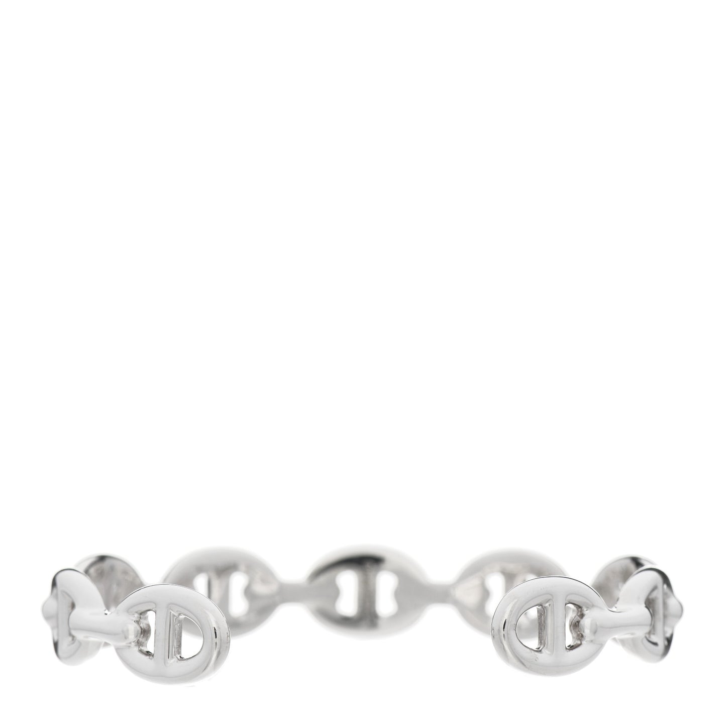 Sterling Silver MM Chaine d'Ancre Enchainee Cuff Bracelet SH