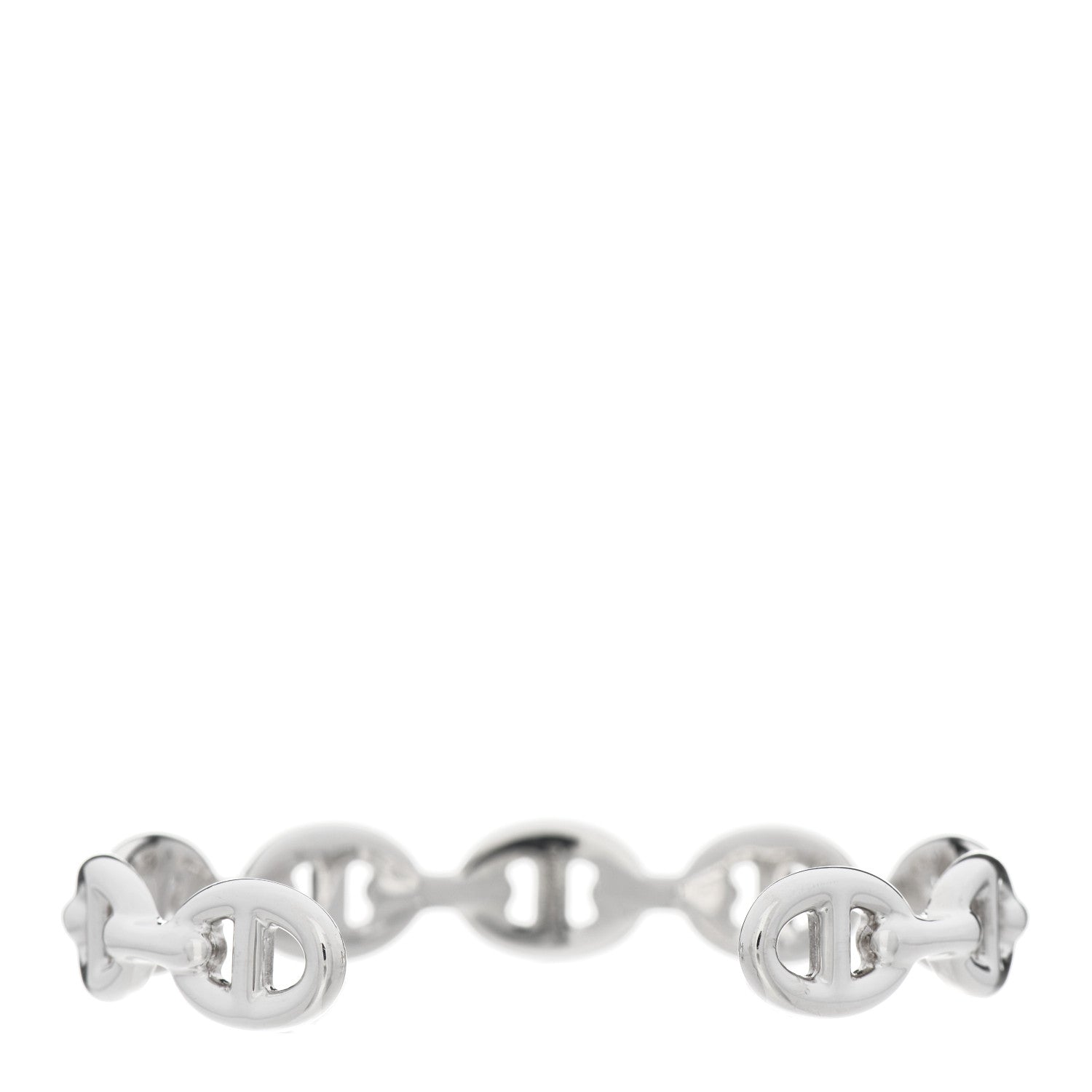 Hermes Sterling Silver MM Chaine d'Ancre Enchainee Cuff Bracelet SH 2 of 3