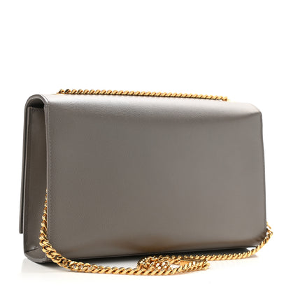 Saint Laurent Grain De Poudre Medium Classic Monogram Kate Satchel Earth Grey 2 of 9