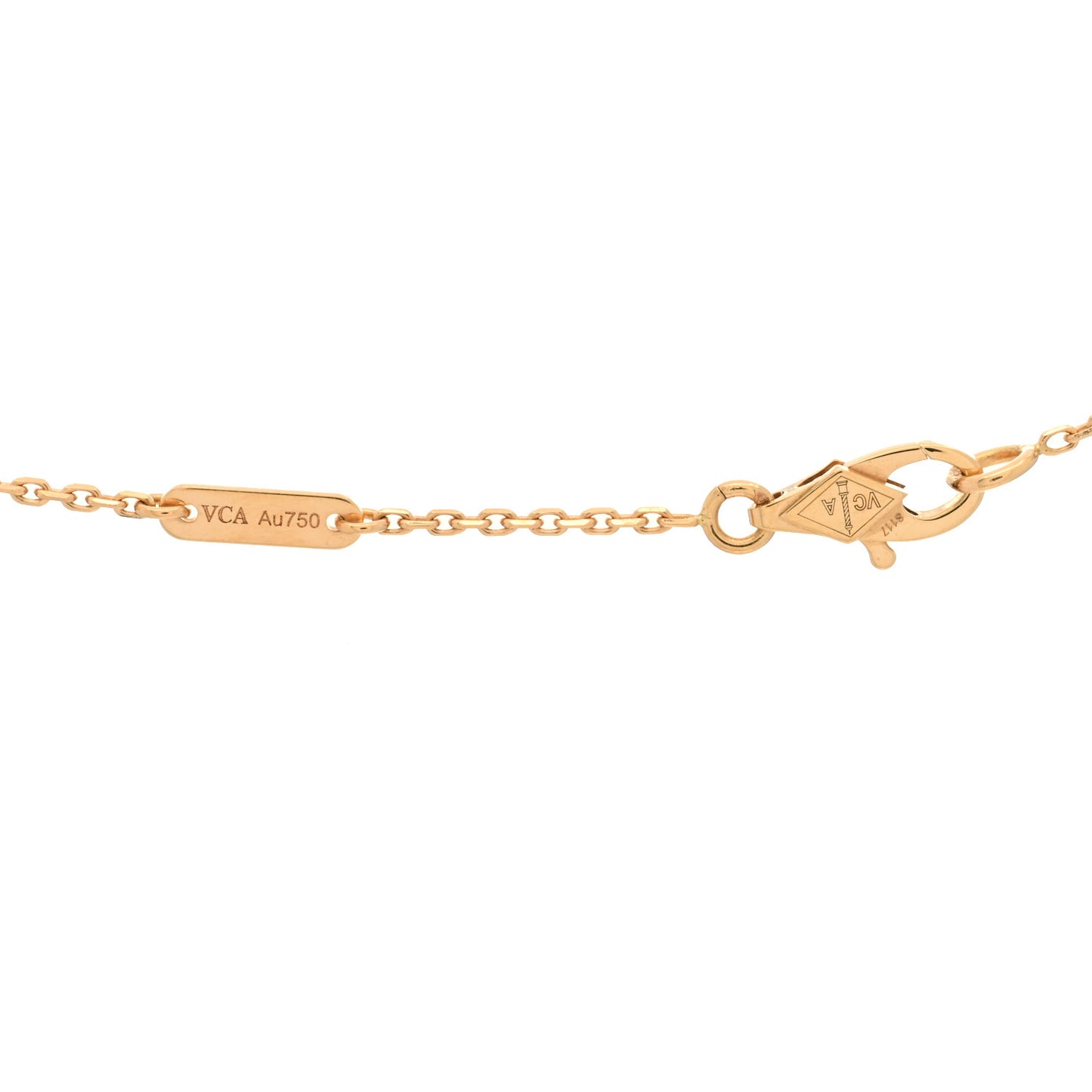 18K Rose Gold Carnelian Sweet Alhambra Heart Pendant Necklace