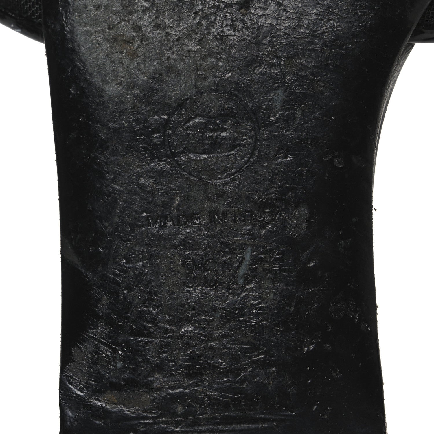 Chanel Mesh Patent Calfskin CC Mules 36.5 Black 8 of 12