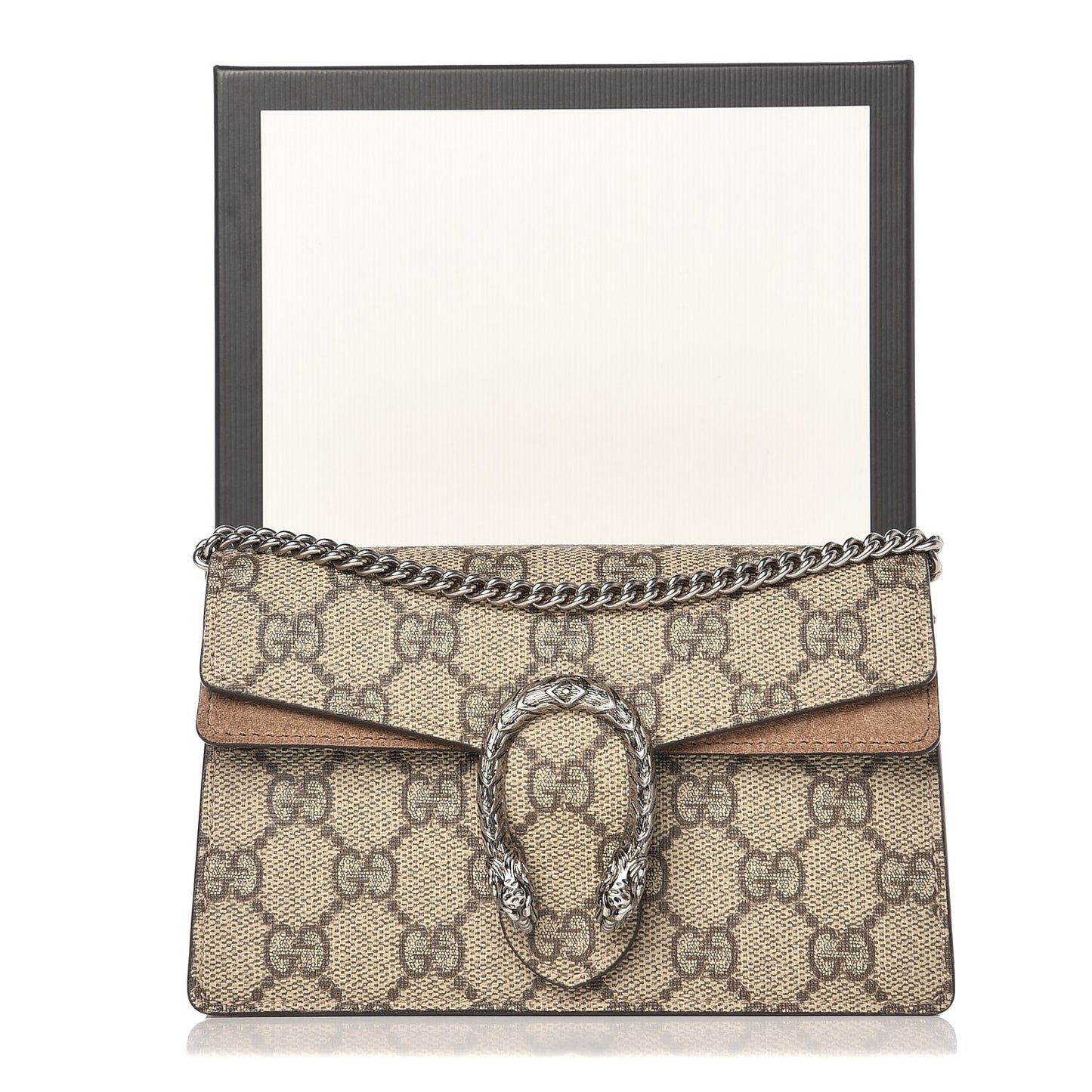 GG Supreme Monogram Super Mini Dionysus Shoulder Bag Taupe