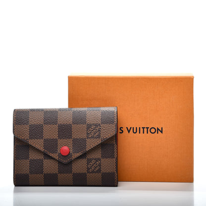 Louis Vuitton Damier Ebene Victorine Wallet Red 7 of 7