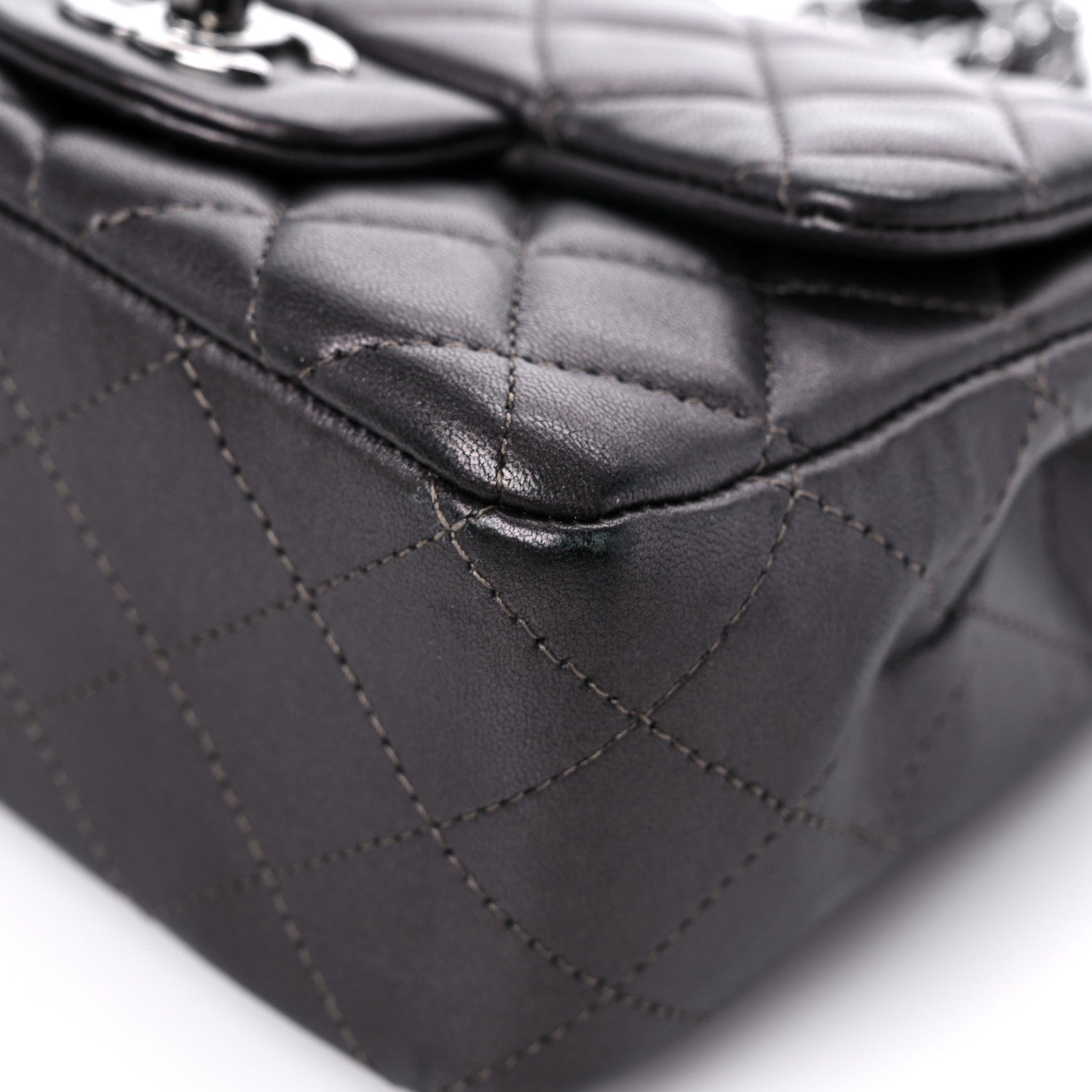 Chanel Metallic Lambskin Quilted Mini Square Flap Brown 9 of 13