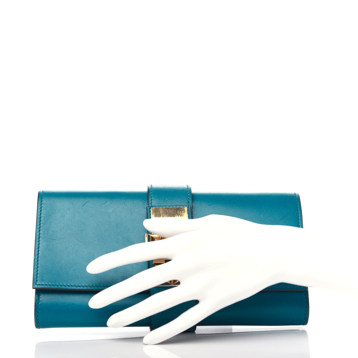Hermes Tadelakt Medor 23 Clutch Bleu Izmir 2 of 9