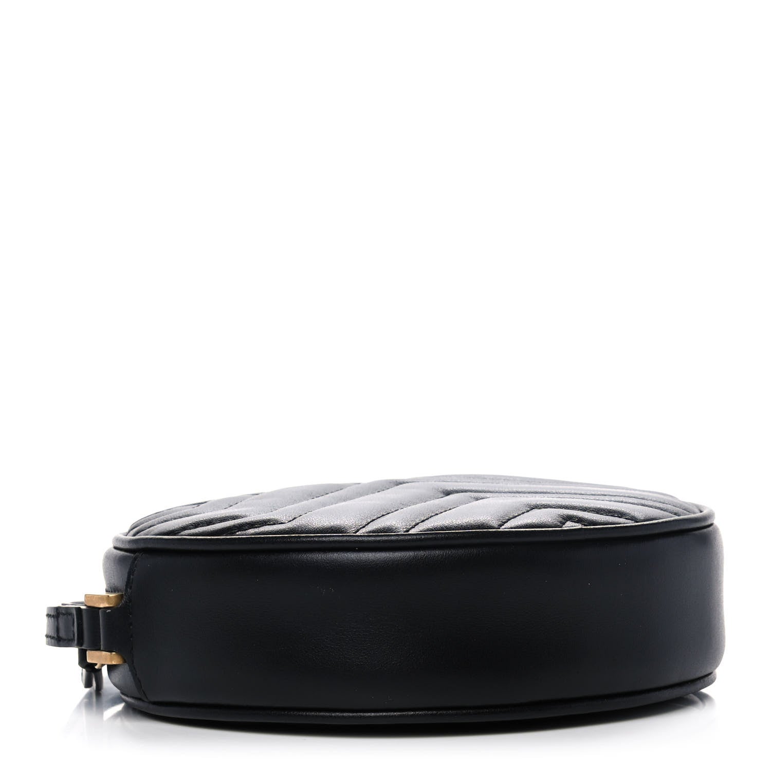 Gucci Calfskin Matelasse GG Marmont Round Wrist Wallet Black 3 of 10