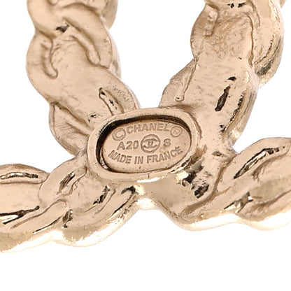 Chanel Enamel Metal Chain French New Wave CC Earrings Black Gold 4 of 5