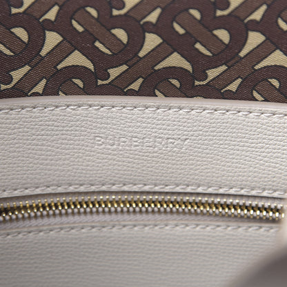Burberry Calfskin TB Motif Embossed Medium Tote Limestone 6 of 9